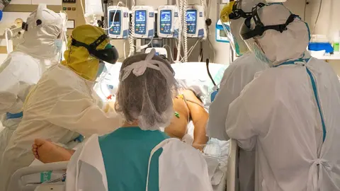 UCI de Guadalajara durante la pandemia de coronavirus.