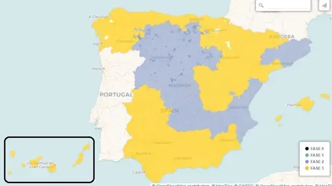 Fases en que estar&aacute; cada municipio el pr&oacute;ximo 8 de junio