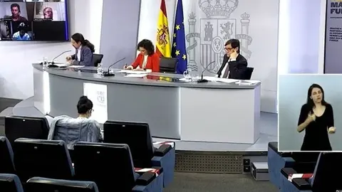 Imagen de la rueda de prensa de este martes.