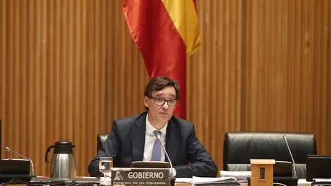El ministro de Sanidad, Salvador Illa, durante su comparecencia en el Congreso de los Diputados