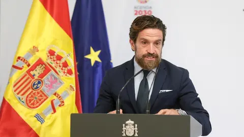 El presidente de Faconauto, Gerardo P&eacute;rez, durante su intervenci&oacute;n en el acto de presentaci&oacute;n del plan.