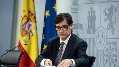 El ministro de Sanidad, Salvador Illa, comparece en rueda de prensa posterior al Consejo de Ministros celebrado en Moncloa, en Madrid (Espa&ntilde;a), a 9 de junio de 2020.