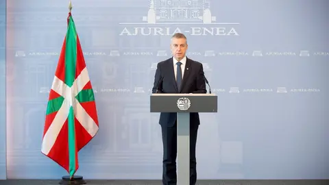 El Lehendakari, I&ntilde;igo Urkullu, en una comparecencia p&uacute;blica