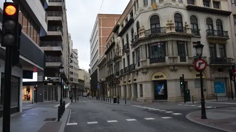 Calles de Albacete vac&iacute;as por el coronavirus.