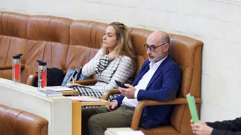 El portavoz de Ciudadanos Cantabria, F&eacute;lix &Aacute;lvarez (d), y la diputada de Ciudadanos en Cantabria, Marta Garc&iacute;a