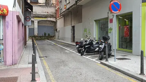 Aparcamiento para motos en la calle Moctezuma