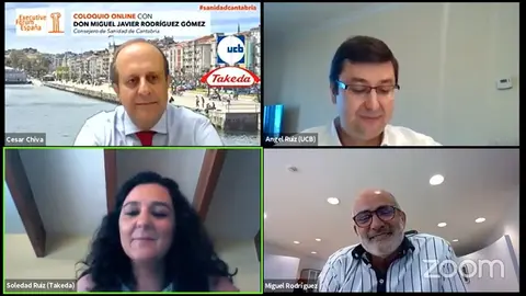 Captura de pantalla del coloquio protagonizado por Miguel Rodr&iacute;guez