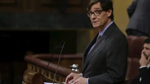 El Ministro de Sanidad, Salvador Illa, durante su intervenci&oacute;n en una sesi&oacute;n plenaria en la que adem&aacute;s se debate el Decreto Ley 21/2020, o decreto de la &lsquo;nueva normalidad&rsquo;, que rige en Espa&ntilde;a desde el t&eacute;rmino del estado de alarma, en Madrid (Espa&ntilde;a), a 25
