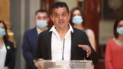 El senador de Comprom&iacute;s, Carles Mulet, interviene en el pleno celebrado en el Senado sobre diferentes mociones. En Madrid, (Espa&ntilde;a), a 1 de julio de 2020.