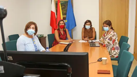La consejera de Presidencia, ,Interior, Justicia y Acci&oacute;n Exterior, Paula Fern&aacute;ndez, interviene, por videoconferencia, en el foro de las regiones que integran la Alianza por la Cohesi&oacute;n