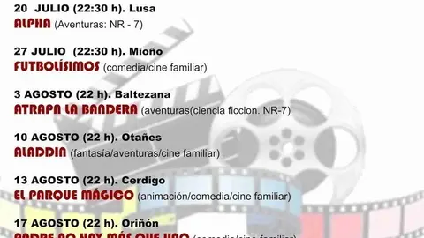 Cartel del ciclo de cine infantil en las pedan&iacute;as