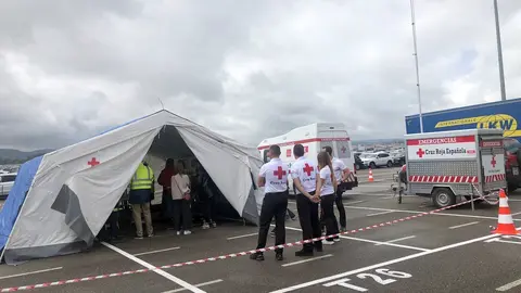 Simulacro por riesgo qu&iacute;mico en Alkion, en el puerto de Raos