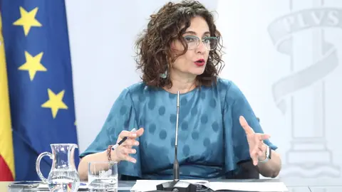 La ministra portavoz, Mar&iacute;a Jes&uacute;s Montero, comparece en rueda de prensa posterior al Consejo de Ministros celebrado en Moncloa, Madrid (Espa&ntilde;a), a 14 de julio de 2020.