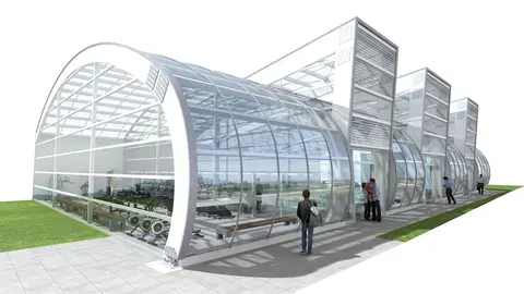 Infograf&iacute;a cubierta piscia y gimnasio Renedo