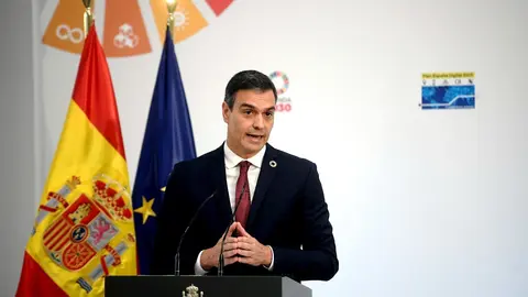 El presidente del Gobierno, Pedro S&aacute;nchez, preside la presentaci&oacute;n de la agenda 'Espa&ntilde;a Digital 2025&rsquo; en Moncloa, Madrid (Espa&ntilde;a)