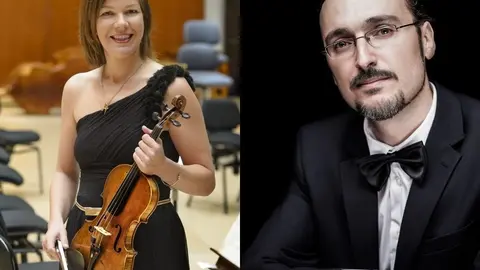La violinista c&aacute;ntabra Mar&iacute;a Saiz San Emeterio y el pianista alcarre&ntilde;o &Aacute;ngel Cabrera