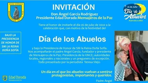 Cartel de Mensajeros de la Paz por el D&iacute;a del Abuelo