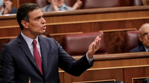 El Presidente del Gobierno, Pedro S&aacute;nchez, interviene en la pen&uacute;ltima sesi&oacute;n plenaria en el Congreso de los Diputados