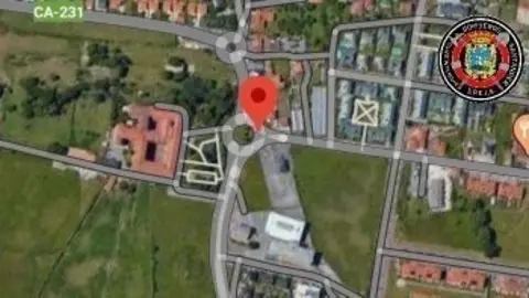 Rotonda de Corb&aacute;n donde se ha registrado un accidente de tr&aacute;fico con dos heridas muy graves, una de las cuales ha fallecido