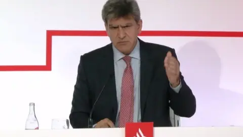 El consejero delegado de Banco Santander, Jos&eacute; Antonio &Aacute;lvarez, en la presentaci&oacute;n de resultados del primer semestre de 2020.
