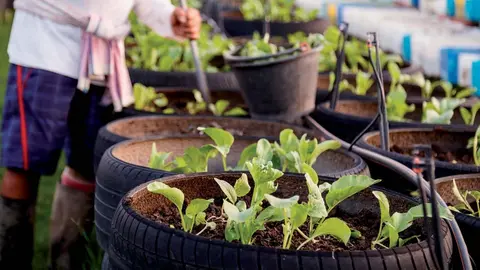 Imagen de un uso para neum&aacute;ticos reciclados