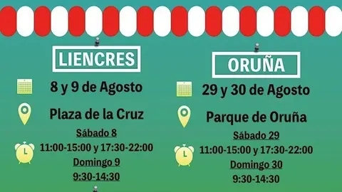 Cartel de los mercados de verano de Pi&eacute;lagos