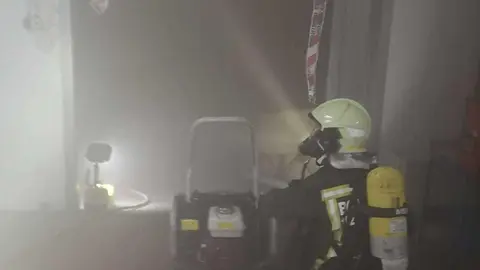 Incendo almacén textil sótano Ramales