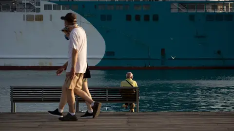 Turistas en Barcelona.