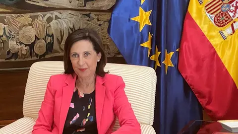 La ministra de Defensa, Margarita Robles, durante una entrevista con Europa Press