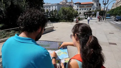 Turistas en Santander