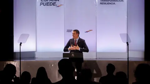 El presidente del Gobierno, Pedro S&aacute;nchez, ofrece una conferencia bajo el t&iacute;tulo 'Espa&ntilde;a puede. Recuperaci&oacute;n, Transformaci&oacute;n, Resiliencia' ,en la Casa de Am&eacute;rica, en Madrid (Espa&ntilde;a) a 31 de agosto de 2020.