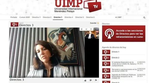 La responsable global de Adquisici&oacute;n de Talento de BBVA, Oph&eacute;lie Richard, en el seminario APIE-UIMP.