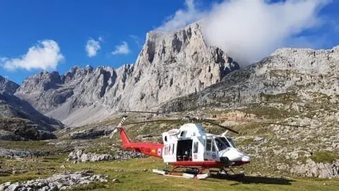 Rescate del escalador herido en Picos de Europa
