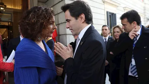 La ministra de Hacienda Montero con Casares