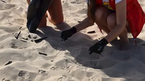 Limpieza de una playa