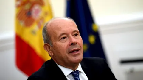El ministro de Justicia, Juan Carlos Campo, en su despacho en el Ministerio, en Madrid (Espa&ntilde;a), a 18 de septiembre de 2020.