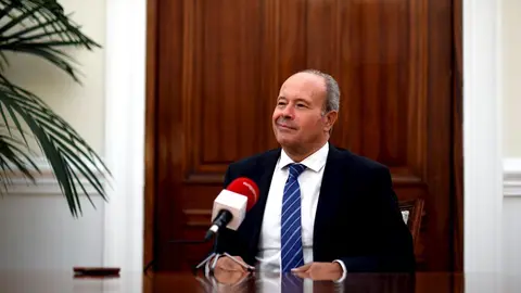 El ministro de Justicia, Juan Carlos Campo, en su despacho en el Ministerio, en Madrid (Espa&ntilde;a), a 18 de septiembre de 2020.