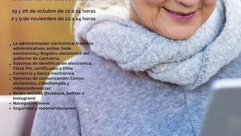 Cartel curso de competencias digitales para mujeres