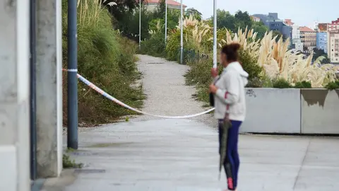 Cord&oacute;n policial donde se encontr&oacute; el cuerpo.