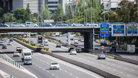 Tramo de la autopista de la M30 durante la desescalada por el Covid-19