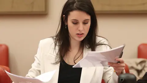 La ministra de Igualdad, Irene Montero, durante la reuni&oacute;n de Comisi&oacute;n de Igualdad en el Congreso de los Diputados 