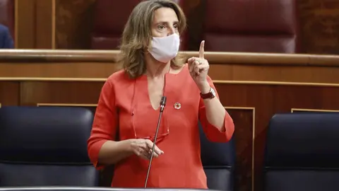 La vicepresidenta cuarta del Gobierno, Teresa Ribera, interviene en el Pleno del Congreso por una interpelaci&oacute;n del PRC sobre el abastecimiento de agua a Santander 