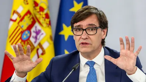 El ministro de Sanidad, Salvador Illa, comparece en rueda de prensa en Moncloa para informar de la evoluci&oacute;n de la pandemia, en Madrid (Espa&ntilde;a), a 13  de octubre de 2020.