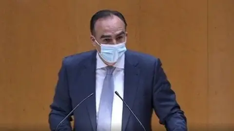 El senador del PP por Cantabria Javier Puente en el Senado