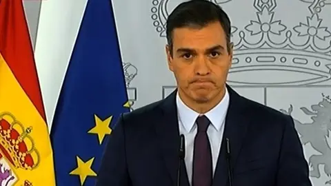 Pedro S&aacute;nchez realiza una declaraci&oacute;n institucional en Moncloa sobre la pandemia