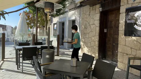 Terraza de un bar en Coria