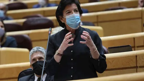 La ministra de Educaci&oacute;n y Formaci&oacute;n Profesional, Isabel Cela&aacute;, interviene durante una sesi&oacute;n de control al Gobierno en el Senado, en Madrid (Espa&ntilde;a), a 3 de noviembre de 2020. Durante el pleno de hoy, el Ejecutivo ha respondido a cuestiones relacionadas,