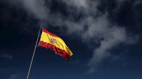 Bandera nacional en Valdebebas, Madrid, (Espa&ntilde;a), a 23 de octubre de 2020. 