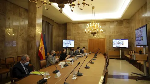 La vicepresidenta cuarta y ministra para la Transici&oacute;n Ecol&oacute;gica y Reto Demogr&aacute;fico, Teresa Ribera, preside la reuni&oacute;n sectorial con las CCAA.