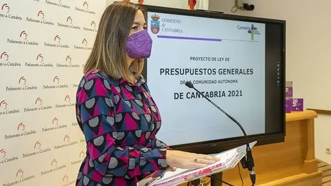 11:00 horas. Parlamento de Cantabria
La consejera de Econom&iacute;a y Hacienda, Mar&iacute;a S&aacute;nchez, registra el proyecto de Ley de Presupuestos Generales de Cantabria para 2021(solo gr&aacute;ficos). A las 11:15 horas, en la Sala Polivalente, presenta, en rueda de prensa, el contenido de los mismos y los correspondientes a la Consejer&iacute;a de Econom&iacute;a y Hacienda.
